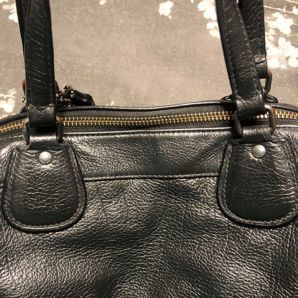 Coach Black Leather Satchel with Crossbody Strap - Picture 13 of 16